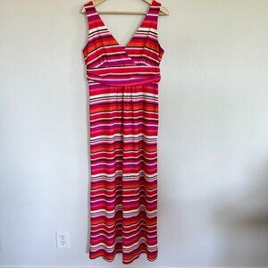 Jude Connally Penelope Surplice Maxi Dress Stripe Sleeveless